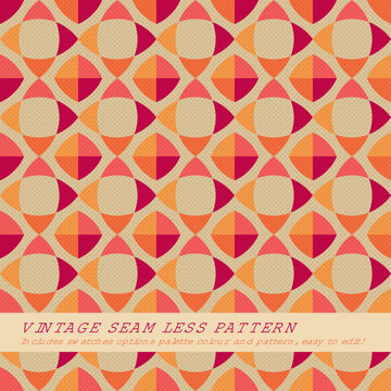 vintage seamless pattern design with swatches options color palette and pattern