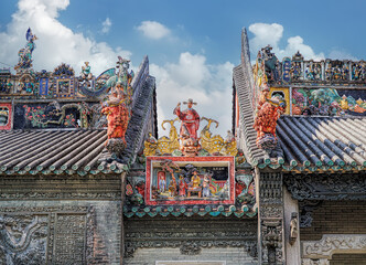 Guangzhou, Guangdong, China. The Chen Clan Ancestral Hall is an academic temple, built in 1894,...