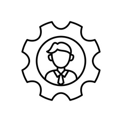 Manager icon in vector. Logotype