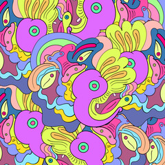 Colorful Hand Drawn Abstract Doodle Background