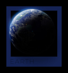 Earth. Solar system planet. Earth planet hex color palette. 3d rendering