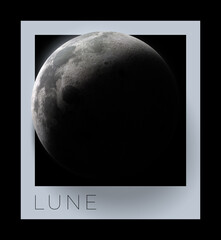 Lune. Solar system planet. Lune planet hex color palette. 3d rendering