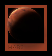 Mars. Solar system planet. Mars planet hex color palette. 3d rendering