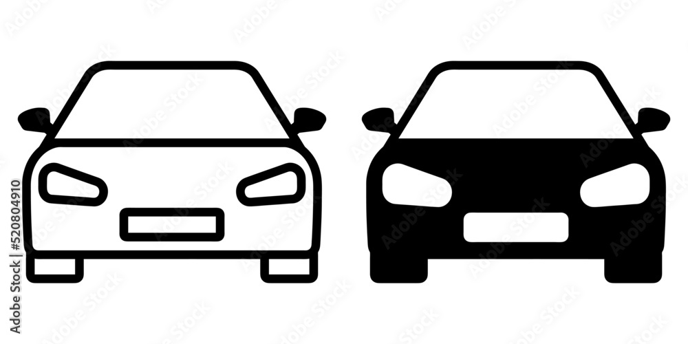 Fototapete ofvs43 outlinefilledvectorsign ofvs - car vector icon . isolated transparent . car frontal view silh