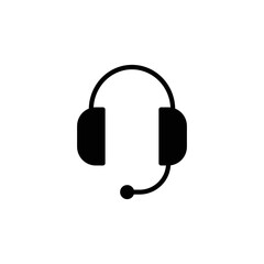 Headphone Icon Sign Vector Isolated on Whtie Artboard