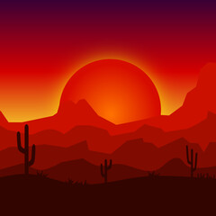 sunset in the mountains background