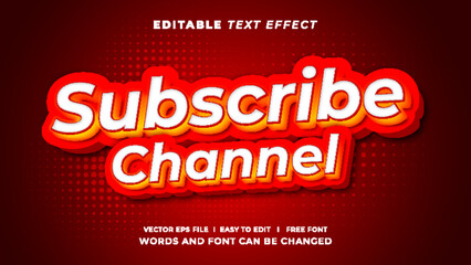Subscribe channel editable text effect
