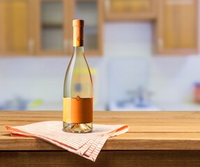 A bottle of wine on a neutral background for mockup presentation projects.