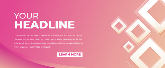 Fototapeta premium Modern pink background with space for the text. Flat vector design