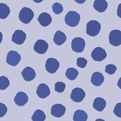 Seamless pattern with blue polka dots abstract simple kids texture