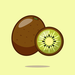 Kiwi fruit cute icon vector illustration