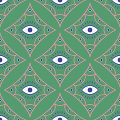 Seamless pattern with nazar eye 