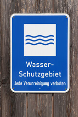 Obraz premium sign, traffic sign, austria, reserve, water protection area, dirtying, prohibition