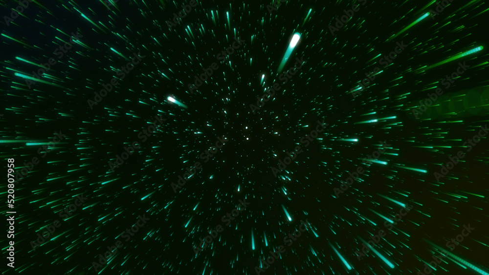 Poster animation of cosmic stream with lines. motion. centralized flow of luminous lines in outer space. gl