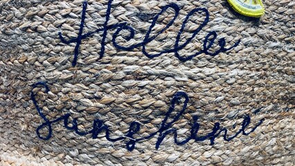 jute bag with hello sunshine design 