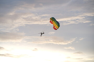 Parachute flying in the sky