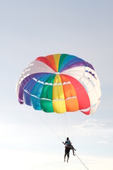 paragliding in the sky