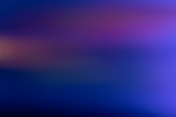 Blur glow overlay. Neon light flare. Futuristic glare. Defocused fluorescent navy blue pink orange color gradient reflection on dark abstract copy space background.