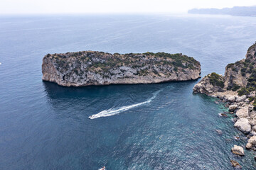 Scenic aerial view of  boats 