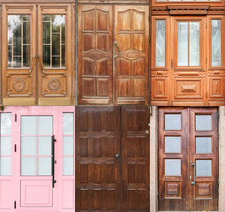 Collage with many different entrance doors