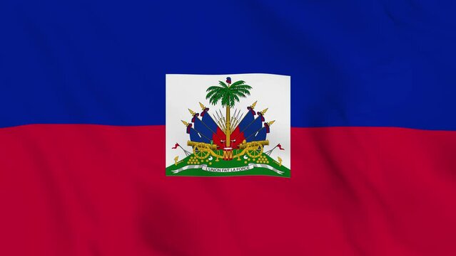 realistic Haiti national waving flag. smooth 4k video seemless loop