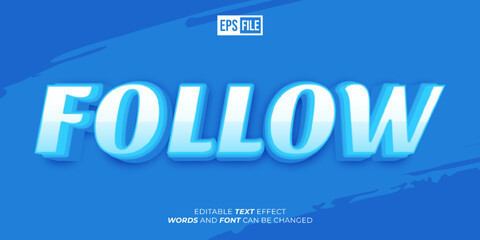 Follow editable text 3d shine font style