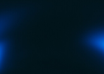 Defocused light overlay. Glow leak. Radiance reflection. Blur neon navy blue color gradient grain texture dark decorative abstract empty space background.