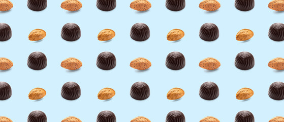 Sweet chocolate candy on white background