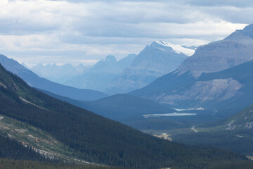 Fototapeta premium Mountain range in shades of blue
