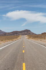 Scenic Road in the desert of American Nature Landscape. Nevada, United States of America.