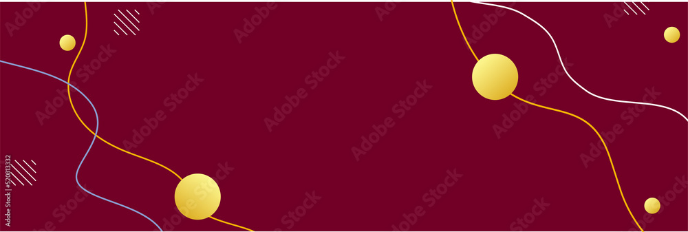 Poster abstract memphis in trendy minimalist design. panoramic geometric background illustration. modern an