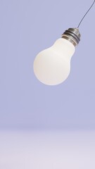 3d rendering, 3d illustration, swing light bulb on blue background