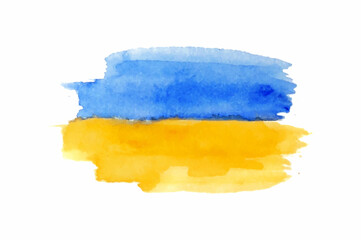 Ukraine flag, watercolor drawing
