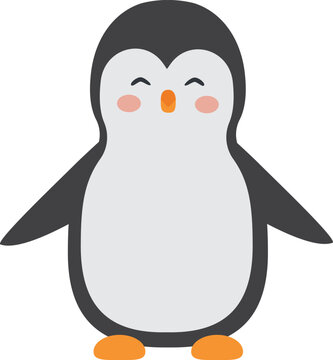 Vector illustration of penguin bird in cartoon style