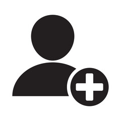 Obraz premium Add user vector Icon. New profile illustration symbol. Avatar sign or logo.