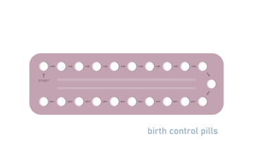 birth control pills info graphic isolated on white