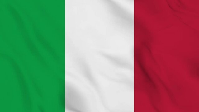 realistic Italian Republic waving flag. smooth 4k video seemless loop