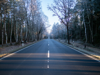 Fototapeta premium Landstraße im Winter