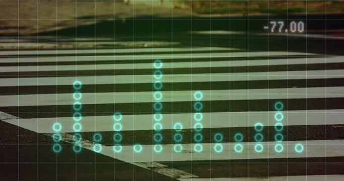 Animation of graphs over timelapse with zebra crossing