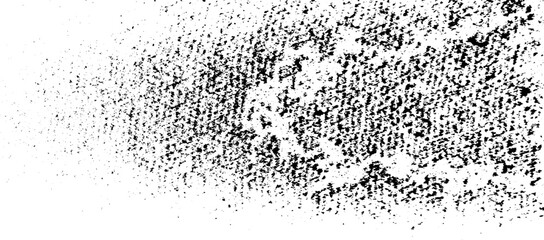 Monochrome texture composed of irregular graphic elements. Distressed uneven grunge background. Abstract vector illustration. Overlay for interesting effect and depth. Isolated on white background.