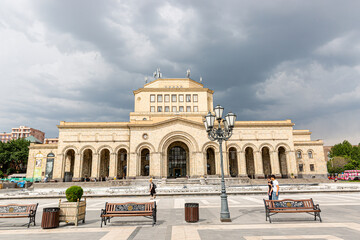 Fototapeta na wymiar View over the city of Yerevan, capital of Armenia