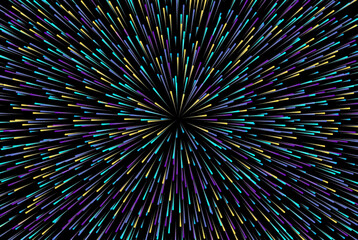 Abstract colorful vector background. Colored lines on a black background.Fireworks background.