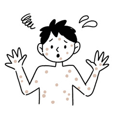 サル痘　男性　イラスト
