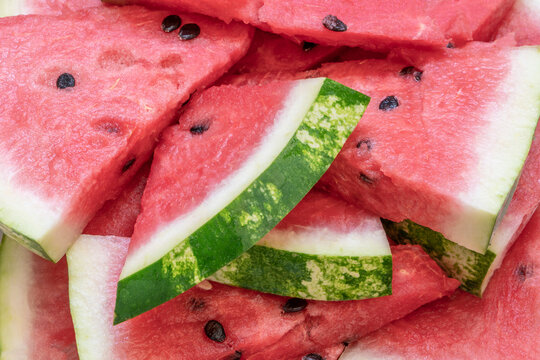 food background with delicious watermelon fruit slices