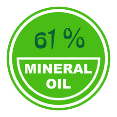 61% percentage mineral oil 
