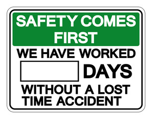 Days Without Accident Symbol Sign, Vector Illustration, Isolate On White Background Label. EPS10