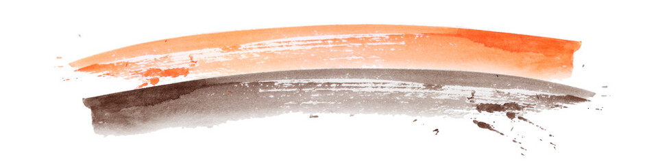 Watercolor abstract halloween orange and black splash paint