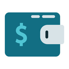 wallet icon and dollar symbol