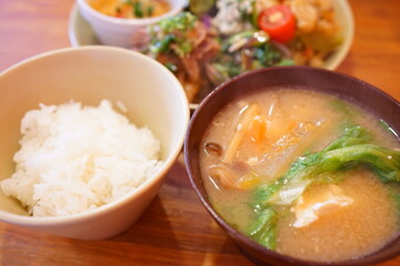 Japanese Food, Lunch, Vegetable Plate - 日本料理 旅館 昼食
