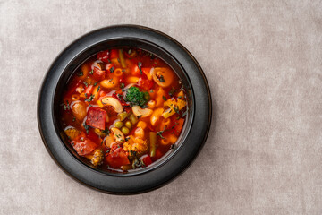 Minestrone Soup is a thick soup of Italian origin made with vegetables, often with the addition of...